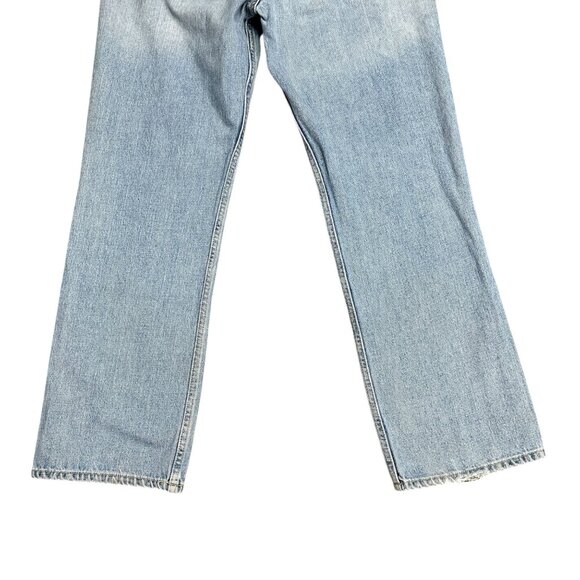 Hollister Mens 34x32 Relaxed Straight Leg Jeans Light Wash Distressed Denim - Picture 12 of 16